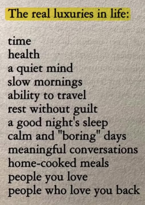 The real luxuries in life